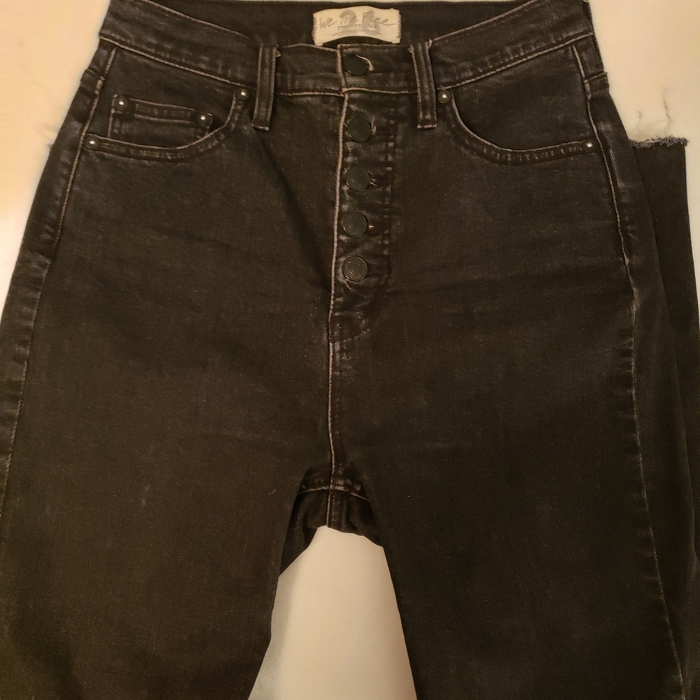 FREE PEOPLE Black Skinny Stretch High Waist Jean, Crvy fit 26 waist